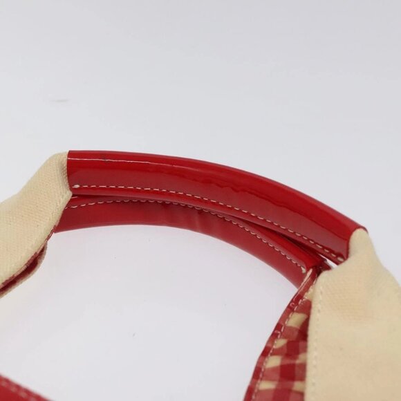 BURBERRY Blue Label Tote Bag Canvas Red Beige Auth hk2190 - Picture 9 of 16